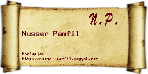 Nusser Pamfil névjegykártya